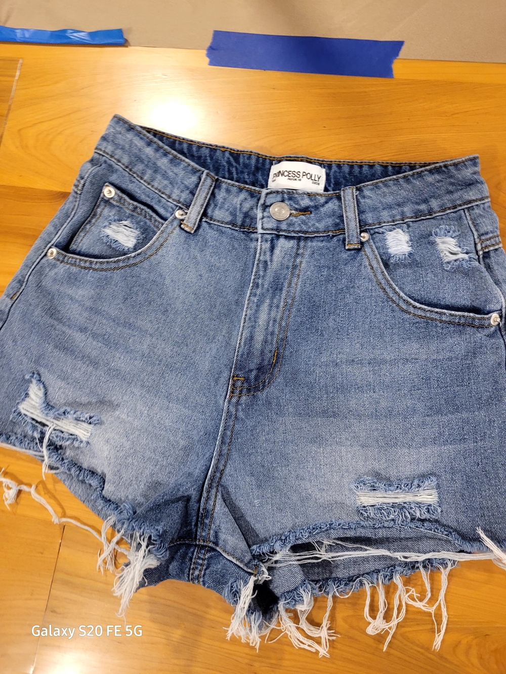 Princess Polly Light Blue Distressed Denim Cutoff Shorts